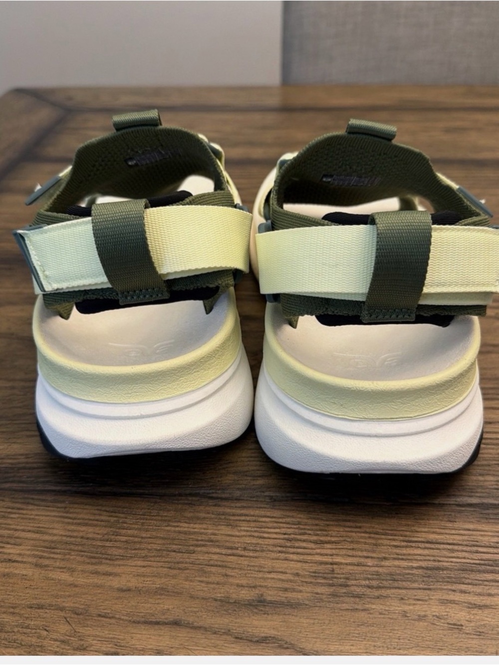 Teva Olive Green and Light Yellow Men’s Sport Sandals - Picture 4 of 5